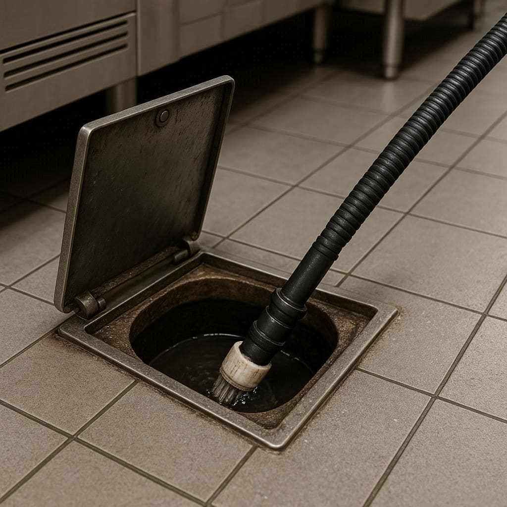 Прочистка в лючке канализации в Щёлкове